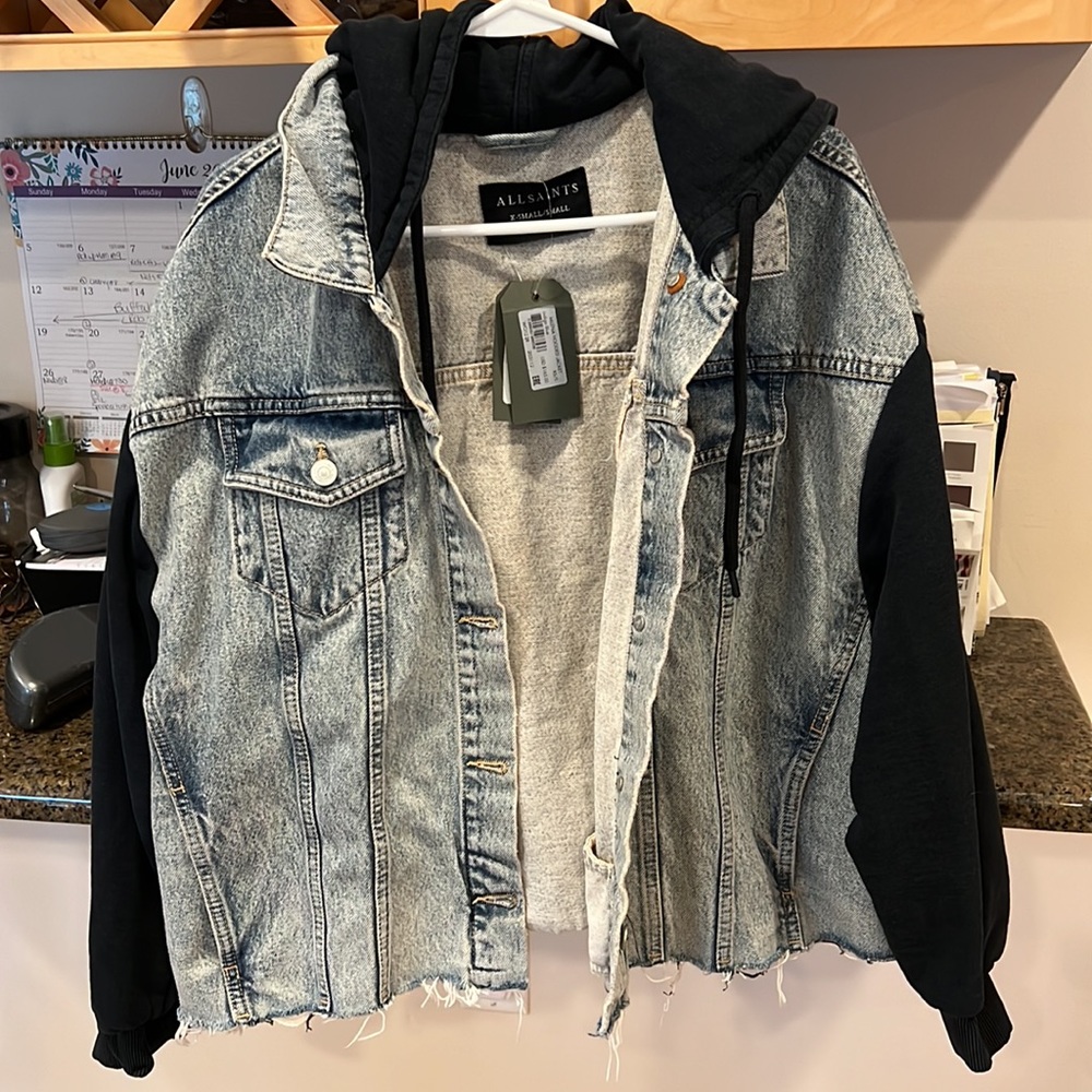 All Saints Milena Denim Hooded Jacket